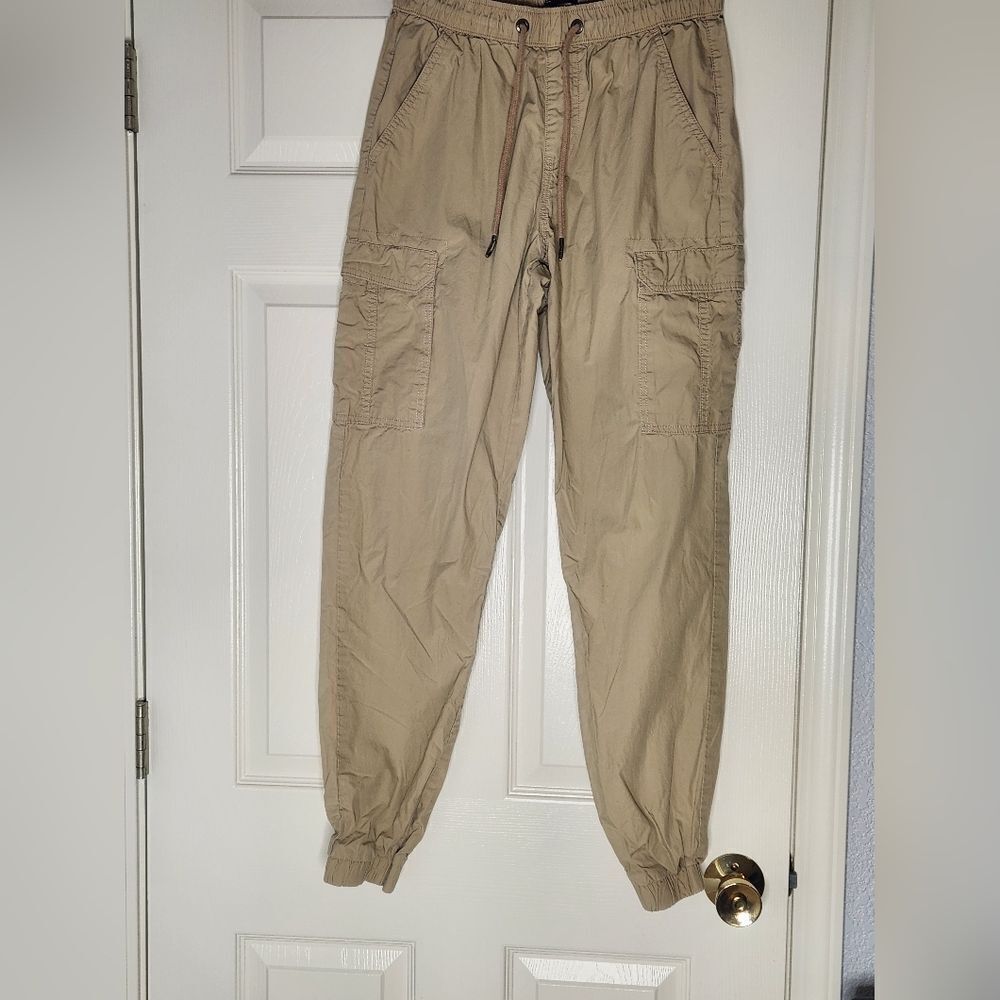 Inextenso M Beige Khaki Cargo Pockets 100% Cotton Women’s Pants